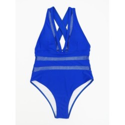Sexy one piece swimsuit - with push up - net decorationBeachwear