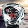 Jaragar - luxuoso relógio esportivo automático - mostrador geométrico triangular - pulseira de couro genuíno
