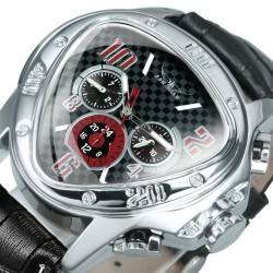Jaragar - luxuoso relógio esportivo automático - mostrador geométrico triangular - pulseira de couro genuíno