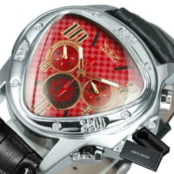 Jaragar - luxuoso relógio esportivo automático - mostrador geométrico triangular - pulseira de couro genuíno