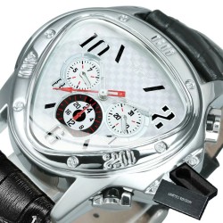 Jaragar - luxuoso relógio esportivo automático - mostrador geométrico triangular - pulseira de couro genuíno
