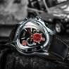 Jaragar - luxuoso relógio esportivo automático - mostrador geométrico triangular - pulseira de couro genuíno