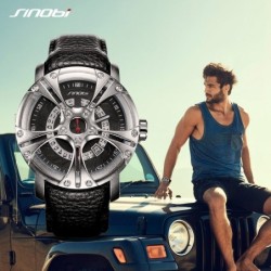 SINOBI - relógio de quartzo criativo na moda - à prova d'água - pulseira de couro