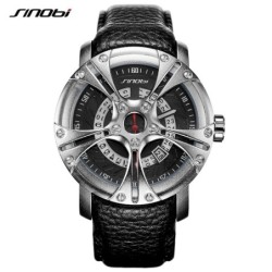 SINOBI - relógio de quartzo criativo na moda - à prova d'água - pulseira de couro