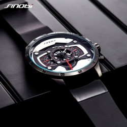 SINOBI - elegante relógio de quartzo criativo - pulseira de borracha