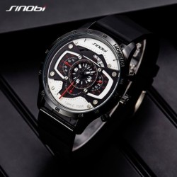 SINOBI - elegante relógio de quartzo criativo - pulseira de borracha