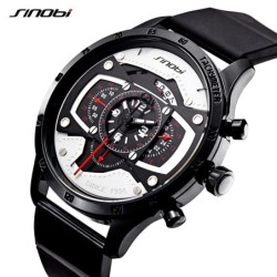 SINOBI - elegante relógio de quartzo criativo - pulseira de borracha