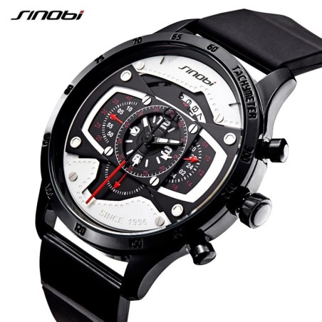 SINOBI - elegante relógio de quartzo criativo - pulseira de borracha