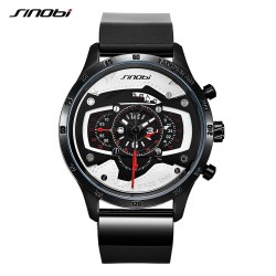 SINOBI - elegante relógio de quartzo criativo - pulseira de borracha