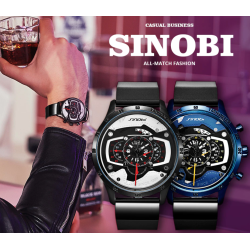 SINOBI - elegante relógio de quartzo criativo - pulseira de borracha