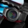SINOBI - relógio de quartzo criativo - mostrador colorido - pulseira de malha de aço inoxidável