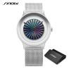 SINOBI - relógio de quartzo criativo - mostrador colorido - pulseira de malha de aço inoxidável