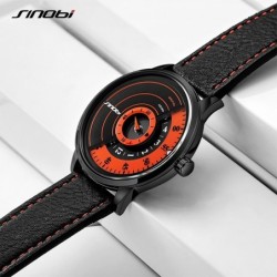 SINOBI - relógio de quartzo criativo e elegante - pulseira de couro