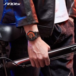 SINOBI - relógio de quartzo criativo e elegante - pulseira de couro
