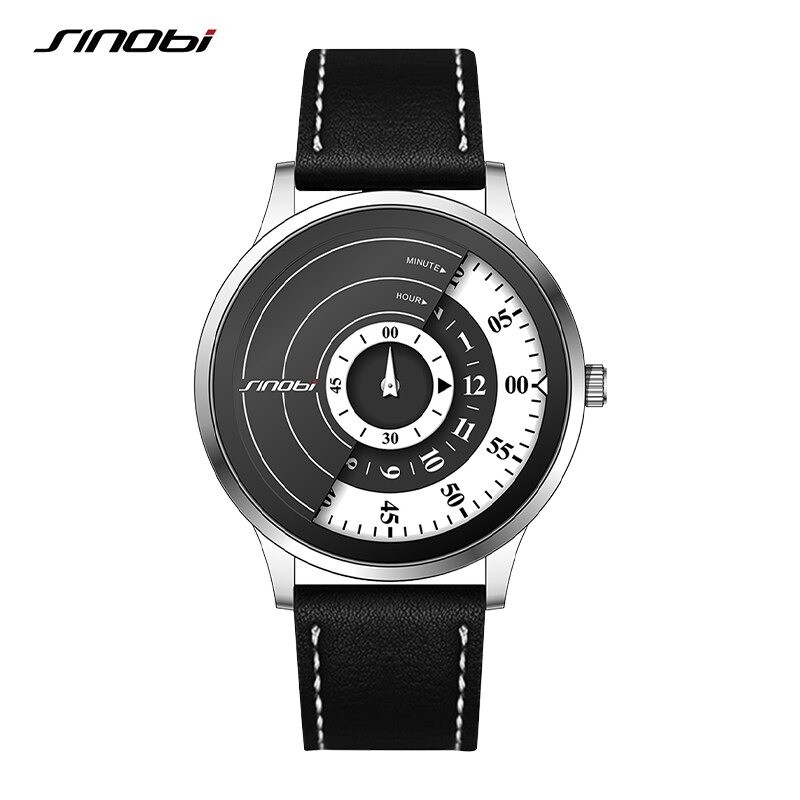 SINOBI - relógio de quartzo criativo e elegante - pulseira de couro