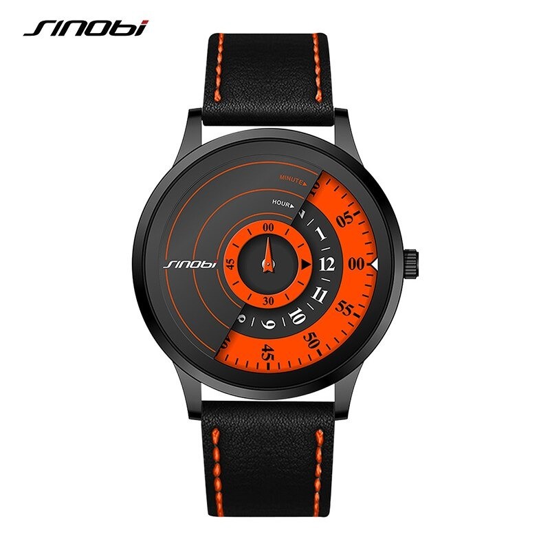SINOBI - relógio de quartzo criativo e elegante - pulseira de couro