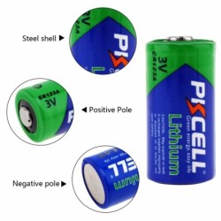 PKCELL - CR123A Li-MnO2 lithium battery - 1500mAh - 3V - 12 piecesBattery