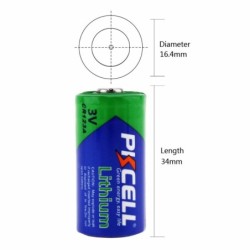PKCELL - CR123A Li-MnO2 lithium battery - 1500mAh - 3V - 12 piecesBattery