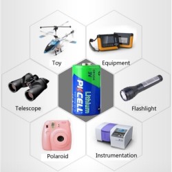 PKCELL - CR123A Li-MnO2 lithium battery - 1500mAh - 3V - 12 piecesBattery