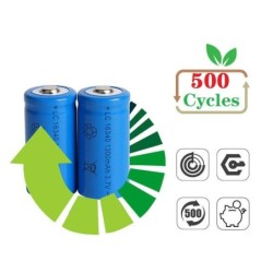 16340 li-ion battery - rechargeable - with charger - 1300mAh - 3.7VBattery