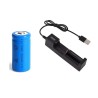Bateria de iões de lítio 16340 - recarregável - com carregador - 1300mAh - 3,7V