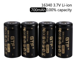 Bateria Li-on 16340 - recarregável - 700mAh - 3,7V