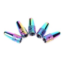 Tampas de válvula de bicicleta - alumínio - cores do arco-íris - 5 peças