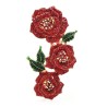 Broche de luxo - grandes flores de cristal