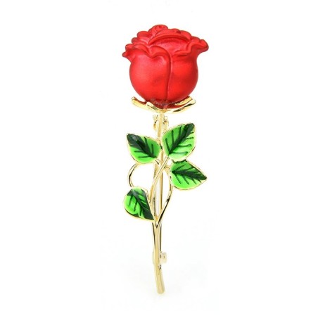 broche de rosa vermelha clássico