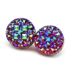 Broche de cristal redondo exótico - alfinete com ímã