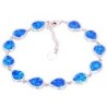 Pulseira elegante - com opala azul em forma de gota de água