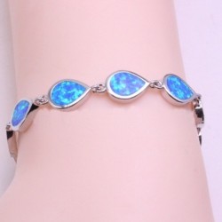 Pulseira elegante - com opala azul em forma de gota de água