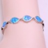 Pulseira elegante - com opala azul em forma de gota de água
