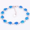 Pulseira elegante - com opala azul em forma de gota de água
