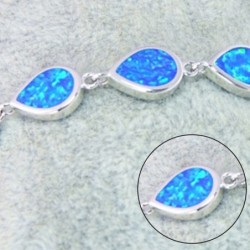 Pulseira elegante - com opala azul em forma de gota de água