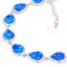 Pulseira elegante - com opala azul em forma de gota de água