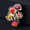 Broche dourado elegante - com girassóis coloridos