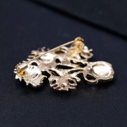 Broche dourado elegante - com girassóis coloridos