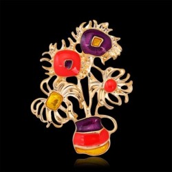 Broche dourado elegante - com girassóis coloridos