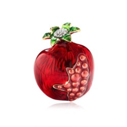 Broche elegante com romã vermelha