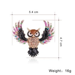 Stylish brooch with colorful crystal owlBrooches