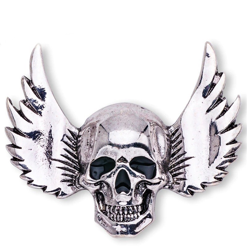 Broche estilo punk - caveira / asas