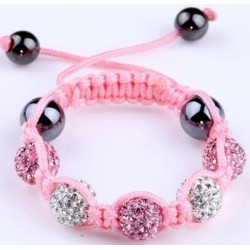 Stylish bracelet with crystal / black beads - adjustable - 4 piecesBracelets
