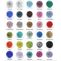 Pulseira elegante com bolas de cristal coloridas / contas pretas - ajustável - 2 peças