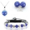 Conjunto elegante com contas de cristal - pulseira - brincos - pingente para colar