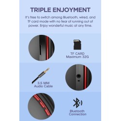 Ausdom M09 - wireless headphones - headset with microphone - foldable - Bluetooth - support TF cardEar- & Headphones