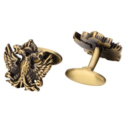 Abotoaduras de metal vintage - águia de duas cabeças