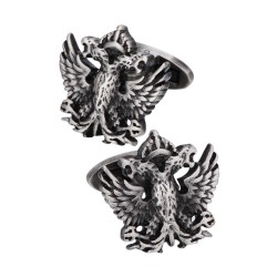 Abotoaduras de metal vintage - águia de duas cabeças