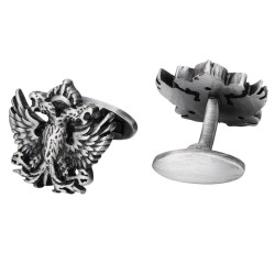 Abotoaduras de metal vintage - águia de duas cabeças
