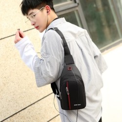 Stylish shoulder / chest bag - small backpack - with earphones jack holeBags